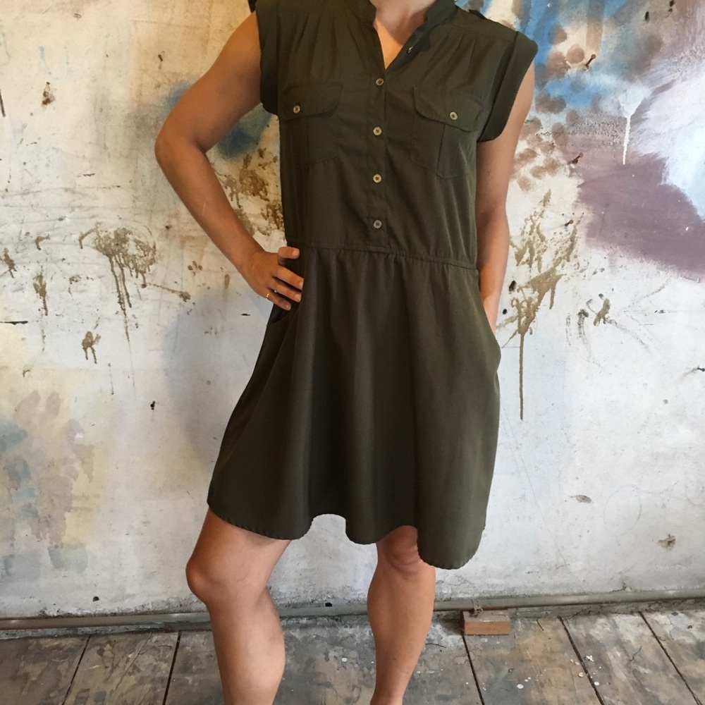 Speed Control army green dress